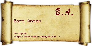 Bort Anton névjegykártya